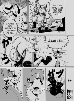 anthro belly big_belly clothing group male male_pred male_prey oral_vore overweight shirt speech_bubble text topwear trio vore kellerkangaroo keller_kangaroo kangaroo macropod mammal marsupial 2026 comic hi_res