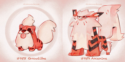 ambiguous_gender big_tail black_body black_fur feral fur group orange_body orange_fur quadruped squish tail tongue tongue_out white_body white_fur drmonochrom nintendo pokemon arcanine generation_1_pokemon growlithe pokemon_(species) 2025 2:1 hi_res