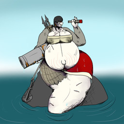 anchor bodily_fluids bottomwear bra cannon clothing female harpoon hyper hyper_pregnancy lactating melee_weapon polearm pregnant ranged_weapon skirt solo spear split_form underwear weapon vwpologt aquatic cetacean humanoid mammal merfolk monster whale 1:1 hi_res