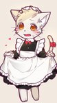 anthro biped blush blush_lines clothed clothing crossdressing kemono maid_uniform male solo tail uniform whiskers young young_anthro young_male popokachip poka_(popokachip) domestic_cat felid feline felis mammal hi_res