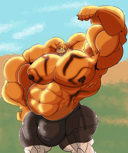 abs big_bulge big_muscles biped bottomwear bulge clothing detailed_bulge ear_piercing ear_ring facial_piercing flexing huge_bulge huge_muscles hyper hyper_muscles male male_humanoid musclegut muscular muscular_humanoid muscular_male navel nipples nose_piercing nose_ring obliques orange_body pants piercing ring_piercing solo tattoo tight_clothing tusks haggith blizzard_entertainment warcraft garrosh_hellscream humanoid orc 2021