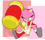 2022 absurd_res amy_rose annoyed anthro boots bottomwear breasts clothed clothing cross-popping_vein dress eulipotyphlan female footwear fur genitals gloves green_eyes hair handwear hedgehog hi_res mammal no_underwear ogthecarrot open_mouth piko_piko_hammer pink_body pink_fur pink_hair pussy sega shoes skirt solo sonic_the_hedgehog_(series) upskirt