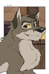 black_nose brown_body brown_eyes brown_fur feral fur grin male smile solo yellow_sclera shimomaro balto_(series) universal_studios balto canid canine canis domestic_dog hybrid mammal nordic_sled_dog spitz wolf wolfdog 2021