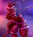 anthro antlers big_butt biped breasts butt camel_toe christmas_clothing christmas_decorations christmas_lights clothing duo female female/female holidays hooves horn hug huge_butt hugging_another hugging_from_behind larger_anthro larger_female legwear panties red_clothing red_legwear red_thigh_highs scut_tail short_tail size_difference smaller_anthro smaller_female tail thigh_highs underwear lyahim christmas deer mammal new_world_deer reindeer 2022 digital_media_(artwork) hi_res