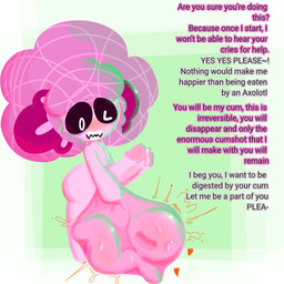 anthro balls big_balls big_penis bodily_fluids cock_vore cum cum_vore digestion digestion_noises duo genital_fluids genitals inside_balls internal male male/male melty_digestion penile penis talking_to_pred talking_to_prey text vore willing_pred willing_prey axouwur amphibian axolotl axolotl_humanoid marine mole_salamander salamander 1:1 hi_res