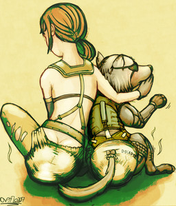belt blush butt clothing diaper duo eye_patch eyewear feces female feral harness hug legwear messy military rear_view sitting size_difference smelly soiled_diaper soiling soldier stink_fumes stink_lines stockings unclean_diaper used_diaper warrior overflo207 konami metal_gear d-dog quiet_(metal_gear) canid canine canis human mammal wolf 2017 absurd_res dated hi_res signature