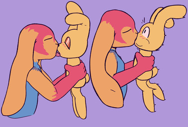 ambiguous_gender anthro blush bodily_fluids deep_kiss drooling duo eyes_closed french_kissing glistening_eyelids kissing making_out saliva simple_background size_difference tongue yellow_body ray_karr mario_bros nintendo super_mario_64 mips ray_karr_bunny_(ray_karr) domestic_rabbit lagomorph leporid lop_rabbit mammal oryctolagus rabbit 2024 hi_res sequence