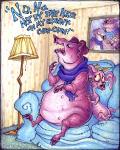 anthro duo female male multi_nipple nipples overweight photo wall_art facerot fairy_tales the_three_little_pigs domestic_pig mammal suid suine sus_(pig) 2012 4:5 traditional_media_(artwork)