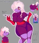 anthro benji_tunez big_breasts breasts clothing dr._sugarplum drugs equid equine evil_spooder female hair hi_res horse magenta_body mammal pink_hair pony purple_clothing red_eyes solo wide_hips yume_2kki