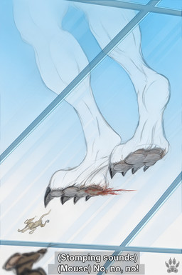anthro claws crush fatal feet gore macro micro paws sadism stomping toes trampling shiraclawr canid canine canis felid feline mammal mouse murid murine pantherine rat rodent tiger wolf absurd_res hi_res
