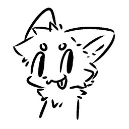 ambiguous_gender belly black_nose fur male male/male nude simple_background smile solo tongue white_background white_belly white_body white_ears white_fur 1:1 aliasing black_and_white digital_media_(artwork) monochrome