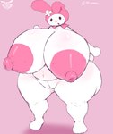 absurd_res anthro areola big_areola big_breasts big_nipples black_eyes breasts female genitals hi_res huge_areola huge_breasts huge_hips huge_nipples huge_thighs hyper hyper_areola hyper_nipples lagomorph leporid mammal my_melody nipples nude onegai_my_melody open_mouth pink_areola pink_nipples pussy rabbit sanrio solo thick_thighs trz_lettuce venus_figure white_body wide_hips