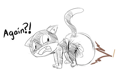 all_fours anthro clothed clothing diaper diaper_only feces male pooping side_view soiled_diaper soiling soiling_diaper solo text topless unclean_diaper used_diaper using_diaper wearing_diaper chaptude atlus megami_tensei persona_(series) persona_5 sega morgana_(persona) domestic_cat felid feline felis mammal english_text hi_res sketch
