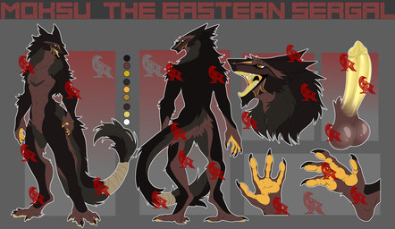 anthro balls erection genitals horn looking_at_viewer male muscular nude penis references scales smile teeth omez sergal absurd_res hi_res reference_image