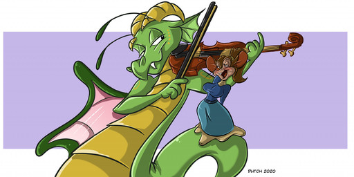 anthro big_breasts bowed_string_instrument breasts brown_body brown_fur buckteeth clothing dress duo female fur green_body green_scales horn larger_male male multicolored_body multicolored_fur musical_instrument open_mouth scales serenade size_difference smaller_female snaggle_tooth string_instrument teeth two_tone_body two_tone_fur violin whiskers wings yellow_body yellow_scales dutch_(artist) an_american_tail don_bluth mythology glitter_(glitterbug) tanya_mousekewitz dragon mammal mouse murid murine mythological_creature mythological_scalie rodent scalie 2020 digital_media_(artwork)