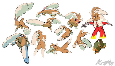 action_pose ambiguous_gender anthro black_sclera blue_eyes brown_body brown_fur buckteeth butt duo eyelashes featureless_chest featureless_crotch floppy_ears flying_kick fur jumping kick long_ears looking_at_viewer lop_ears midair multiple_angles multiple_poses open_mouth open_smile pink_eyes pokemorph pose red_body scut_tail sharp_teeth short_tail simple_background smile tail teeth white_background yellow_sclera dicenslices nintendo pokemon blaziken generation_3_pokemon generation_4_pokemon lopunny pokemon_(species) hi_res multiple_images signature