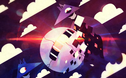 abstract_art ambiguous_gender anthro bars clothing cloud cracks diamond_(gem) duo gem moon orange_eyes robe sun window shane_frost unknown_species hi_res