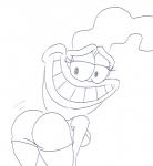 anthro big_butt butt female solo twerking marcodile nickelodeon rocko's_modern_life bev_bighead amphibian frog blue_and_white hi_res monochrome