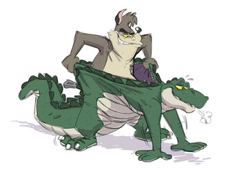 anthro anthro_transformation bodily_fluids breath clothing costume costume_transformation duo male male/male sweat sweatdrop zipper nickwolf codex_(character) nickwolf_(character) alligator alligatorid animate_inanimate canid canine canis crocodile crocodilian living_clothing living_costume mammal reptile scalie wolf digital_drawing_(artwork) digital_media_(artwork) hi_res