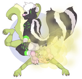 anthro butt claws domination/submission duo eye_roll eyes_closed facesitting fart fart_cloud fart_fetish farting_on_another farting_on_face male male/male male_farting paws raised_tail sitting_on_another smelly tail tongue tongue_out rockyjstinkston ravick_the_skunk mammal mephitid skunk absurd_res hi_res