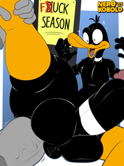 4_fingers anal anal_penetration anthro anthro_on_anthro anthro_penetrated anthro_penetrating anthro_penetrating_anthro balls beak big_balls big_penis black_body black_feathers bodily_fluids butt duo erection faceless_character faceless_male feathers fingers flying_sweatdrops genital_raphe genitals glans graffiti hand_on_leg hands_up head_tuft holding_leg humanoid_genitalia humanoid_penis hung_bottom lying male male/male male_penetrated male_penetrating male_penetrating_male markings motion_lines neck_stripes non-mammal_balls nude nude_anthro nude_male on_side open_mouth orange_beak orange_legs penetration penile penile_penetration penis penis_stripes profanity pupils raised_leg raphe_(anatomy) scrotal_raphe scrotum_flap sex sign signpost simple_background solo_focus stripes surprised sweat sweatdrop text thick_thighs tongue tuft vein veiny_penis white_markings white_pupils white_stripes wide_eyed wide_hips ner0_kobold looney_tunes warner_brothers daffy_duck anatid anseriform avian bird duck 2025 3:4 absurd_res colored digital_drawing_(artwork) digital_media_(artwork) english_description english_text handwritten_text hi_res signature watermark