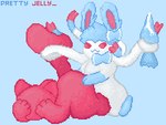 dairy_products duo food intersex intersex/male male slime whipped_cream prettyjelly nintendo pokemon domestic_cat eeveelution felid feline felis generation_6_pokemon mammal pokemon_(species) sylveon digital_media_(artwork) pixel_(artwork)
