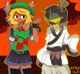 anthro female female/female group male male/female solo trio mogesun deltarune undertale_(series) kris_dreemurr noelle_holiday deer human humanoid mammal hi_res tagme nonbinary_(lore)