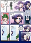 alternate_species clothed clothing comic dialogue english_text equid female friendship_is_magic hair hasbro heart_symbol hi_res human humanized love mammal mauroz multicolored_hair my_little_pony purple_hair rarity_(mlp) spike_(mlp) text twilight_sparkle_(mlp) two_tone_hair