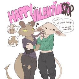 2_horns 5_fingers anal anal_penetration annoyed anthro anthro_on_anthro balls big_butt big_horn biped black_bottomwear black_clothing black_eyes black_pants black_pawpads black_shirt black_topwear blep blue_background bodily_fluids bottomless bottomwear butt cheek_tuft chest_tuft claws clothed clothing confusion dialogue disembodied_penis duo erection eyes_closed facial_tuft fantasizing feet finger_claws fingers fluffy frown fur genitals green_clothing green_sweater green_topwear grey_balls grey_body grey_bottomwear grey_clothing grey_fur grey_pants grey_tongue hair hand_lick head_tuft holidays horn inner_ear_fluff licking long_tail long_tongue looking_aside looking_at_viewer male male/male mouthless narrowed_eyes nude obscured_oral off/on one_eye_closed open_frown open_mouth oral oral_penetration pants pawpads paws penetration penile penile_penetration penis penis_in_ass pointed_tail question_mark ribbed_clothing ringed_eyes sharp_teeth shirt simple_background sitting sound_effects spade_tail speech_bubble standing sweater sweater_only tail talking_to_another teeth text thick_thighs thought_bubble toes tongue tongue_out topwear topwear_only torn_bottomwear torn_clothing torn_pants tuft v-neck white_background white_body white_fur white_penis white_sclera wide_hips yellow_eyes yellow_sclera k1ko valentine's_day eki_(k1ko) foggy_(k1ko) demon imp mammal 1:1 2026 colored digital_drawing_(artwork) digital_media_(artwork) english_text hi_res shaded