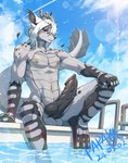 anthro antlers balls big_penis blue_sky casual_erection casual_nudity cloud day erection fur genitals glistening glistening_eyes grey_antlers grey_balls grey_body grey_eyes grey_fur grey_nose grey_penis hair horn knot looking_at_viewer male navel nipples nude outdoor_nudity outside penis public public_erection public_nudity sitting skinny_dipping sky solo swimming_pool white_balls white_hair papayafurry mythology dragon furred_dragon furred_scalie mythological_creature mythological_scalie scalie 2024 dated hi_res signature