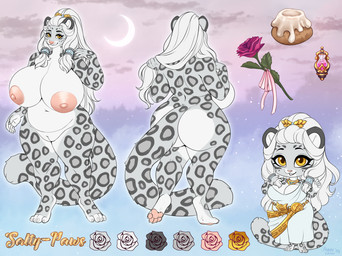 anthro belly big_belly big_breasts breasts chibi closed_smile clothed clothing eyelashes female front_view fur genitals grey_body grey_fur hair huge_breasts huge_hips huge_thighs humanoid_genitalia humanoid_vulva long_hair looking_at_viewer markings mouth_closed navel nipples nude overweight overweight_anthro overweight_female pink_nipples plump_labia rear_view smile solo spots spotted_arms spotted_legs spotted_markings spotted_tail standing tail tail_markings thick_thighs vulva white_body white_fur white_hair wide_hips yellow_eyes tiggybloom salty-paws felid mammal pantherine snow_leopard hi_res model_sheet