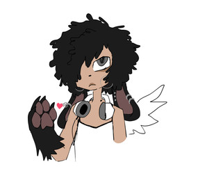afro anthro black_body black_ears black_fur black_hair ear_piercing electronics floppy_ears fur grey_eyes hair headphones headphones_around_neck lips lop_ears male pawpads piercing simple_background solo tan_body white_background xxdarktypexx lagomorph leporid mammal rabbit 2022 bust_portrait hi_res portrait