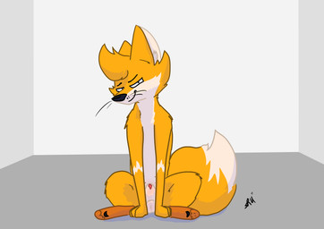 anatomically_correct anatomically_correct_genitalia animal_genitalia balls feral fur genitals grey_background lipsticking male orange_body orange_fur penis penis_tip red_penis sheath simple_background solo teasing whiskers raposanaranja canid canine fox mammal absurd_res hi_res