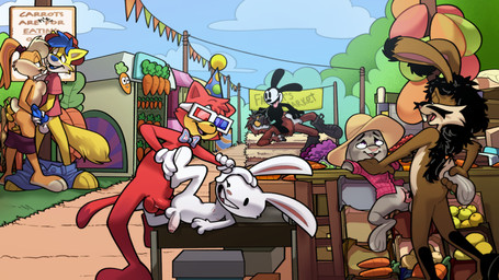 3_toes 3d_glasses anal anal_penetration animal_genitalia animal_penis anthro balls barefoot beak beak_fetish beak_play beak_sex beakjob black_balls black_penis blue_glans blue_hair blue_penis boots bottomless bottomless_anthro bottomless_female bottomless_male bottomwear bottomwear_down bow_(feature) bow_tie breasts buckteeth butt canine_genitalia canine_penis canon_x_oc carrot clitoral_hood clothed clothing day ears_as_hair erection eyewear facial_hair fangs feet fellatio female female_anthro female_penetrated food foot_grab footwear foreskin fur genitals glans glasses gloves group group_sex hair half-erect hand_on_head hand_on_penis handjob handwear hat headgear headwear humanoid_genitalia humanoid_penis knot larger_male looking_pleasured lying male male/female male/male male_anthro male_penetrated male_penetrating male_penetrating_female male_penetrating_male mustache narrowed_eyes nipples nude nude_anthro nude_male on_back on_side open_beak open_mouth oral oral_penetration orgy outdoor_nudity outside outside_sex pants pants_down partially_clothed partially_retracted_foreskin party_hat penetration penile penis pink_penis plant ponytail_ears red_balls red_penis sex shirt shoes shorts shorts_down sign size_difference smaller_female smaller_penetrated smile spread_legs spreading standing standing_sex tail teeth text tight_foreskin toes tongue tongue_out topless topless_anthro topless_female topwear vaginal vaginal_penetration vegetable vulva white_balls white_penis hairlessboyblunder disney looney_tunes sam_and_max warner_brothers zootopia fan_character judy_hopps lola_bunny max_(sam_and_max) oswald_the_lucky_rabbit wacky_laffenbutter_(toontown) canid canine canis european_rabbit fox hare lagomorph leporid mammal oryctolagus rabbit wolf 16:9 digital_media_(artwork) english_text hi_res widescreen