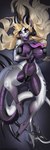 1:3 2023 anthro aomori big_breasts black_body black_eyeshadow black_scales blonde_hair bra breasts camel_toe claws cleavage clothed clothing cloven_hooves colored_nails dragon ear_chain ear_piercing ear_ring eyeshadow female grey_body grey_scales hair hi_res hooves horn iridescent_scales lilith_velvet_drakenheart long_hair long_tail long_tongue looking_at_viewer lying makeup mythological_creature mythological_scalie mythology nails nipple_outline non-mammal_breasts on_back panties piercing pink_claws pink_nail_polish pink_nails purple_body purple_eyes purple_scales ring_piercing scales scalie small_waist spikes tail thick_thighs tongue underwear