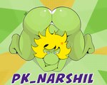 angry anthro big_butt blonde_hair butt hair male nude solo adumbkobold mario_bros nintendo narshil green_yoshi yoshi