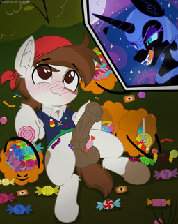 age_difference animal_genitalia animal_penis balls bodily_fluids candy clothing costume dessert duo equine_genitalia equine_penis female feral food genitals halloween_costume holidays imminent_sex lying male male/female older_female on_back outside penis presenting pumpkin_basket saliva saliva_string small_but_hung young young_but_hung younger_male sherathoz tolpain friendship_is_magic halloween hasbro my_little_pony nightmare_moon_(mlp) pipsqueak_(mlp) equid equine horse mammal pony absurd_res hi_res