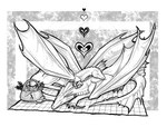 ambiguous_gender claws duo egg feral heart_symbol horn membrane_(anatomy) membranous_wings smile spines tail wings natoli european_mythology mythology dragon mythological_creature mythological_scalie scalie western_dragon 2022 digital_media_(artwork) monochrome