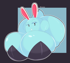 big_breasts big_butt black_eyes blue_body breasts butt clothing fake_ears fake_rabbit_ears female huge_breasts huge_butt hyper hyper_breasts hyper_butt looking_at_viewer not_furry open_mouth solo topwear voctopie mario_bros nintendo paper_mario:_the_thousand_year_door peeka_(mario) boo_(mario) ghost spirit 2023 absurd_res colored digital_media_(artwork) hi_res shaded