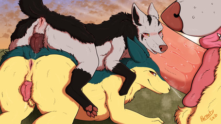 animal_genitalia animal_vulva anthro anthro_on_feral anthro_penetrated anus bestiality bodily_fluids butt canine_genitalia canine_vulva cunnilingus erection fellatio female female/female female_anthro female_feral female_on_feral female_penetrated feral feral_on_top field genital_fluids genital_shot genitals group group_sex human_on_anthro human_on_feral human_penetrating human_penetrating_anthro humanoid_genitalia humanoid_penis interspecies licking looking_at_viewer looking_back male male/female male_human male_on_feral male_penetrating male_penetrating_female musk oral outside outside_sex penetration penile penile_penetration penis penis_in_vagina penis_lick penis_shot plump_labia presenting presenting_anus presenting_hindquarters presenting_vulva sex sunset tail_anus three-quarter_view threesome tongue trio vaginal vaginal_fluids vaginal_penetration vulva vulva_shot parooty nintendo pokemon canid canine generation_2_pokemon generation_3_pokemon human mammal mightyena pokemon_(species) typhlosion 16:9 hi_res widescreen