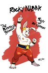 belt clothing crown cuffs_(clothing) headgear legwear male rock_e_rumble rocky_nabba spandex star tight_clothing tights wrestler wrestling chinese_zodiac lagomorph leporid mammal rabbit 2:3 absurd_res hi_res