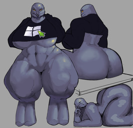 abs ass_up big_breasts big_butt breasts butt clothing digitigrade featureless_crotch female huge_breasts huge_butt huge_hips huge_thighs lying muscular muscular_female navel on_front sitting solo thick_thighs tight_clothing under_boob wide_hips quattrant halo_(series) microsoft xbox_game_studios alien sangheili absurd_res hi_res