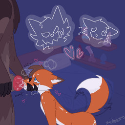 all_fours ambiguous_gender animal_dildo animal_genitalia animal_penis animal_sex_toy anthro bed bed_sheet bedding bedroom blush bodily_fluids butt buttplug canine_genitalia canine_penis claws cum cum_in_mouth cum_inside cum_on_back cum_on_butt cum_on_face cum_on_snout dildo dildo_shelf duo equine_dildo erection fellatio fur furniture genital_fluids genitals hair hand_on_snout heart_symbol holding_snout knot knotted_dildo knotted_penis male male/ambiguous male/male male_penetrating mouth_hold nude nude_anthro nude_male oral oral_penetration penetration penile penis pillow plug_(sex_toy) saliva saliva_on_knot saliva_on_penis sex sex_toy simple_background size_difference standing steamy_breath tail tears text stardaawwg canid canine canis fox mammal wolf 1:1 artist_name colored digital_drawing_(artwork) digital_media_(artwork) english_text hi_res signature watermark