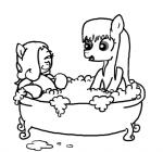 bathtub bubble claw_foot_bathtub duo earth_pony emerald_jewel_(colt_quest) equid equine eyes_closed fan_character female feral ficficponyfic hasbro hope_blossoms_(colt_quest) horse male mammal monochrome my_little_pony pony semi-anthro simple_background wet wet_mane