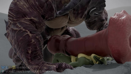 all_fours animal_genitalia animal_penis anthro balls big_balls big_muscles big_penis desert dominant duo equine_genitalia equine_penis erection flared_penis front_view genitals green_body green_scales grinding horn huge_balls huge_muscles huge_penis humanoid_genitalia humanoid_penis hybrid_genitalia hybrid_penis hyper hyper_genitalia hyper_penis knot knotted_equine_penis knotted_penis larger_dom larger_on_top lying male male/male muscular muscular_male nude on_back on_top penis pinned pinned_by_penis pinned_to_ground purple_body purple_scales red_penis scales size_difference tan_body tan_scales three-quarter_view thrusting urethra vein veiny_penis yellow_body yellow_penis yellow_scales snekkuu fallout microsoft kahliss vleischak deathclaw reptile scalie snake 16:9 2026 3d_(artwork) 3d_animation animated digital_media_(artwork) high_framerate loop no_sound short_playtime video widescreen