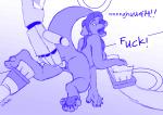 anthro anus bad_metadata bathroom bathtub blue_and_white brush comic dialogue english_text female fingering fingers genitals lord_magicpants machine mammal missing_sample moan monochrome mustelid nude otter paws profanity pussy robot robotic_arm sex sketch solo species_transformation text transformation