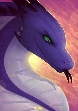 ambiguous_gender forked_tongue horn long_neck looking_aside side_view smile snake_hood solo tongue tongue_out x-rom scalie hi_res