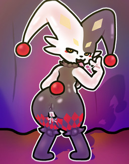 anthro anus bedroom_eyes bodily_fluids drinking_pussy_juice female genital_fluids genitals grey_body looking_at_viewer looking_back narrowed_eyes seductive solo stage stage_curtains stage_lights tail tongue tongue_out vaginal_fluids vulva kitty_doodles palworld pocketpair dupin_(pal) lagomorph leporid mammal rabbit digital_drawing_(artwork) digital_media_(artwork) hi_res