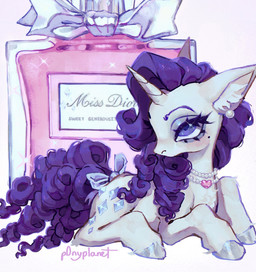 1_horn accessory blue_eyes blue_eyeshadow bow_ribbon curled_tail curly_hair cutie_mark ear_piercing ear_ring eyeshadow female feral furgonomics gem glistening glistening_hooves hair hooves horn jewelry long_hair lying makeup mole_under_eye necklace on_front pearl_(gem) pearl_ear_ring pearl_necklace perfume perfume_bottle piercing purple_hair purple_tail ribbons ring_piercing simple_background solo sparkles tail tail_accessory tail_bow tail_ribbon unguligrade white_background p0nyplanet dior_(brand) friendship_is_magic hasbro my_little_pony mythology rarity_(mlp) equid equine mammal mythological_creature mythological_equine unicorn digital_media_(artwork) digital_painting_(artwork) full-length_portrait hi_res painting_(artwork) portrait