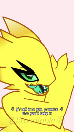 anthro claws dark_humor derp_eyes dialogue female female_anthro green_eyes green_tongue humor looking_at_viewer pose sharp_teeth solo talking_to_viewer teeth text toe_claws tongue wings yellow_body broodfable mythology daxie_(broodfable) dragon mythological_creature mythological_scalie scalie 2d_animation 9:16 animated artist_name colored digital_drawing_(artwork) digital_media_(artwork) english_text frame_by_frame hi_res short_playtime sound video